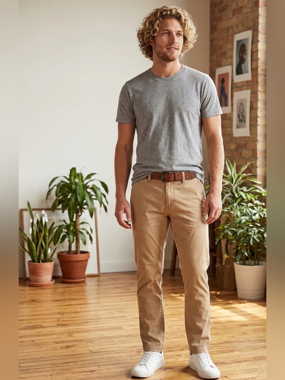Hollister 30x32 Slim Chino Pants in Light Khaki